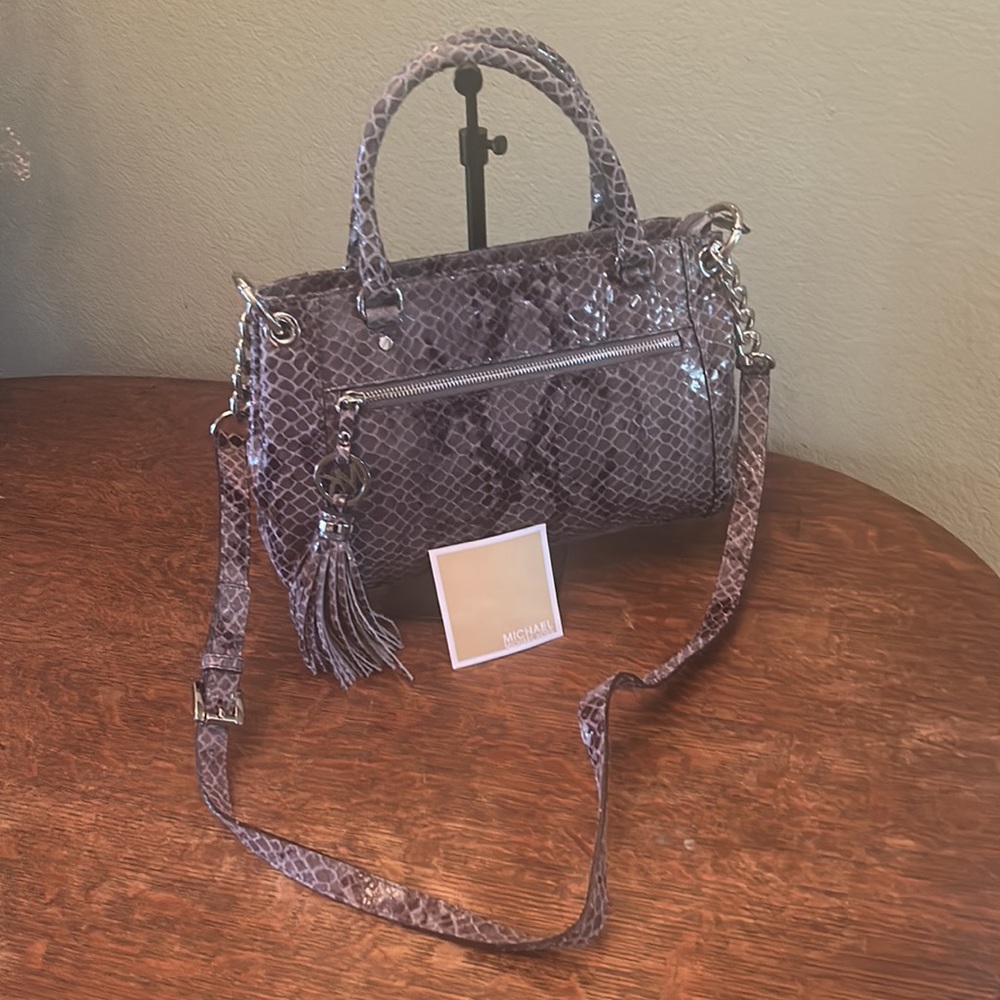 Michael Michael Kors Python Print Leather Satchel… - image 2